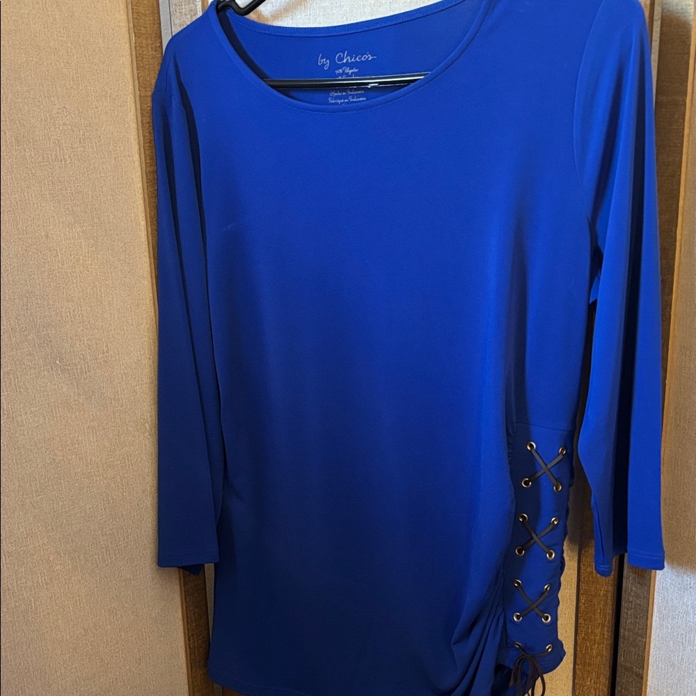 Chico's Cobalt Blue Lace-Up Side Tunic 1 Medium